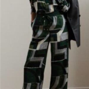 Ralph Lauren Green and Black Abstract Trousers